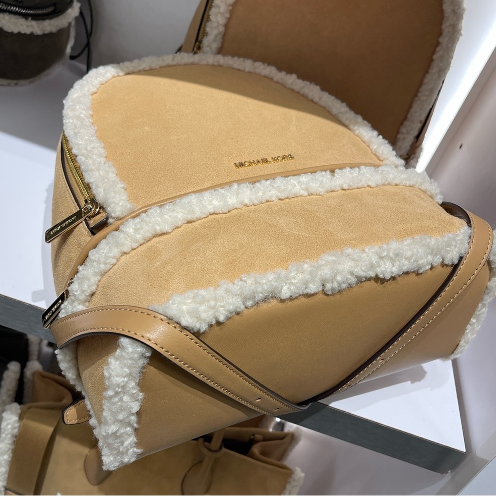 MICHAEL KORS Rhea Medium Suede and Faux Shearling Backpack
Peanut 
NWT - Picture 14 of 16